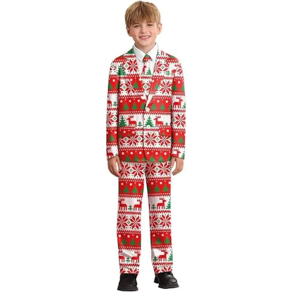 Iimmer Christmas 3 Piece Suit, Party Outfit, (boy) size L